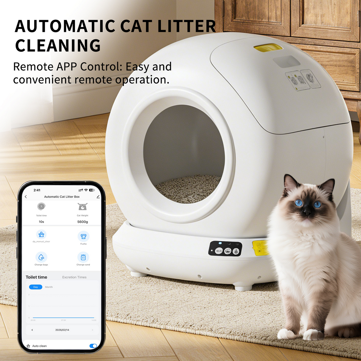 Smart Self-Cleaning Cat Litter Box